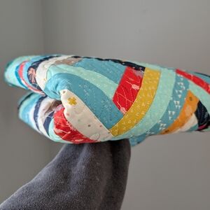 Colorful Quilted Blanket Log Cabin New Handmade